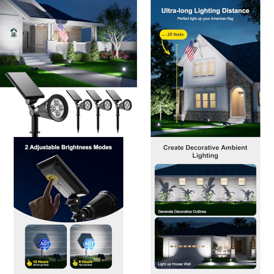 Outdoor Lighting Wall - Солнечные прожекторы для улицы, водонепроницаемые, для