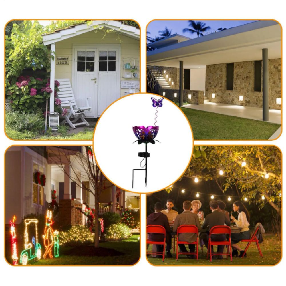 Outdoor Lighting Ground Fixtures - Солнечная лампа в форме лотоса, железная,