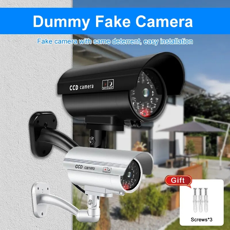 Outdoor Lighting And Camera - 1 шт. Имитация камеры видеонаблюдения, водонепроницаемая,