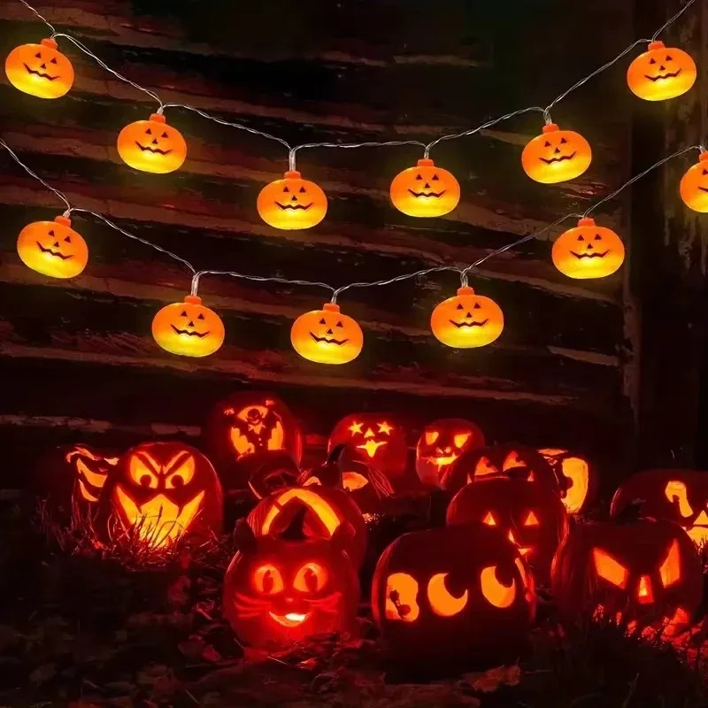 Outdoor Lighting Lanterns - Гирлянда с тыквенными фонарями на Хэллоуин,