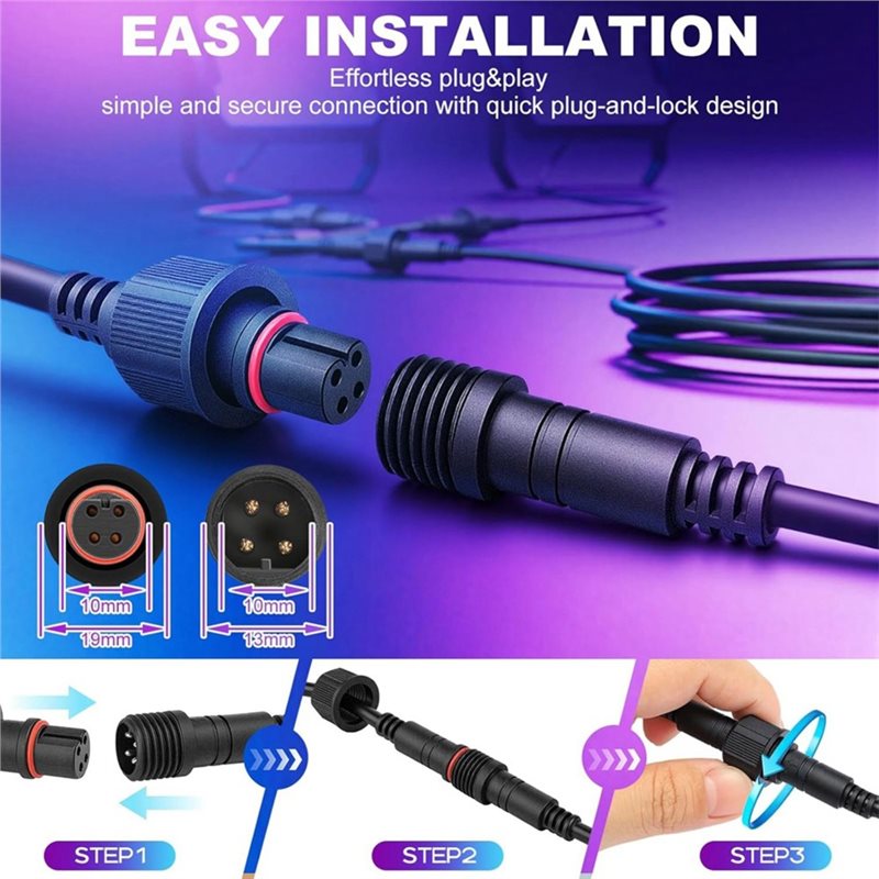 Outdoor Lighting Govee - [ГОРЯЧАЯ НОВИНКА!] Водонепроницаемый 4-контактный удлинительный кабель