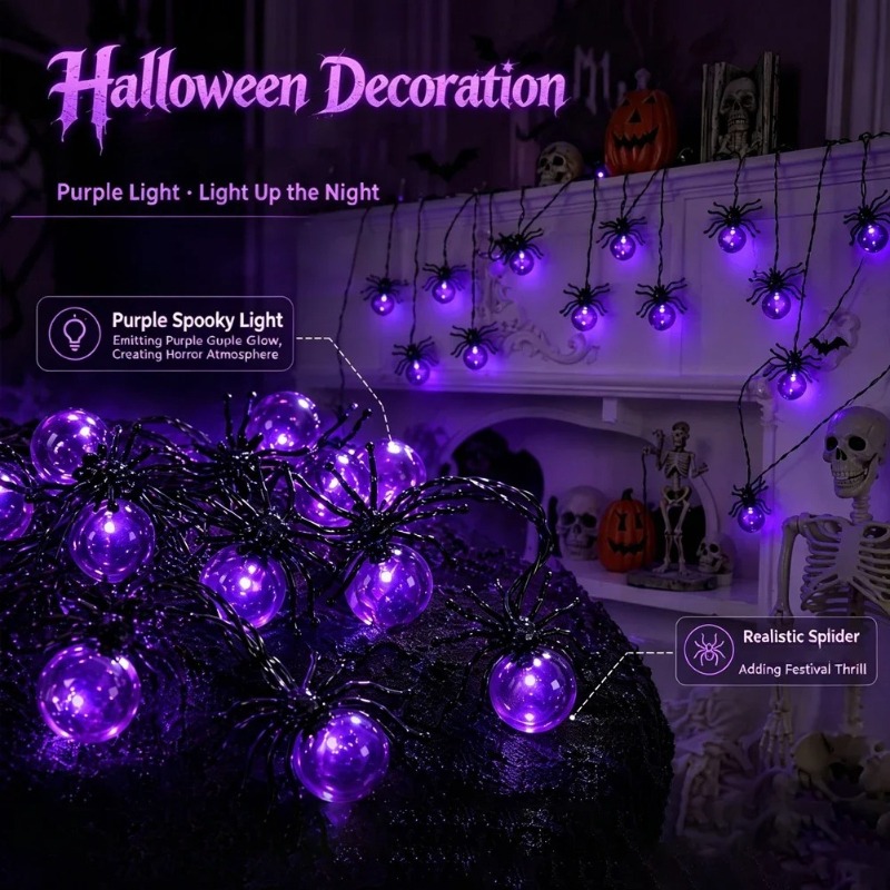 Светодиодные гирлянды-пауки на – обзор и цена Outdoor Lighting Yard