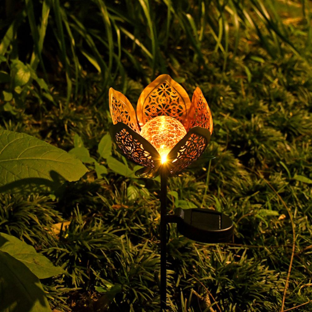 Солнечная лампа в форме лотоса – обзор и цена Outdoor Lighting Ground Fixtures