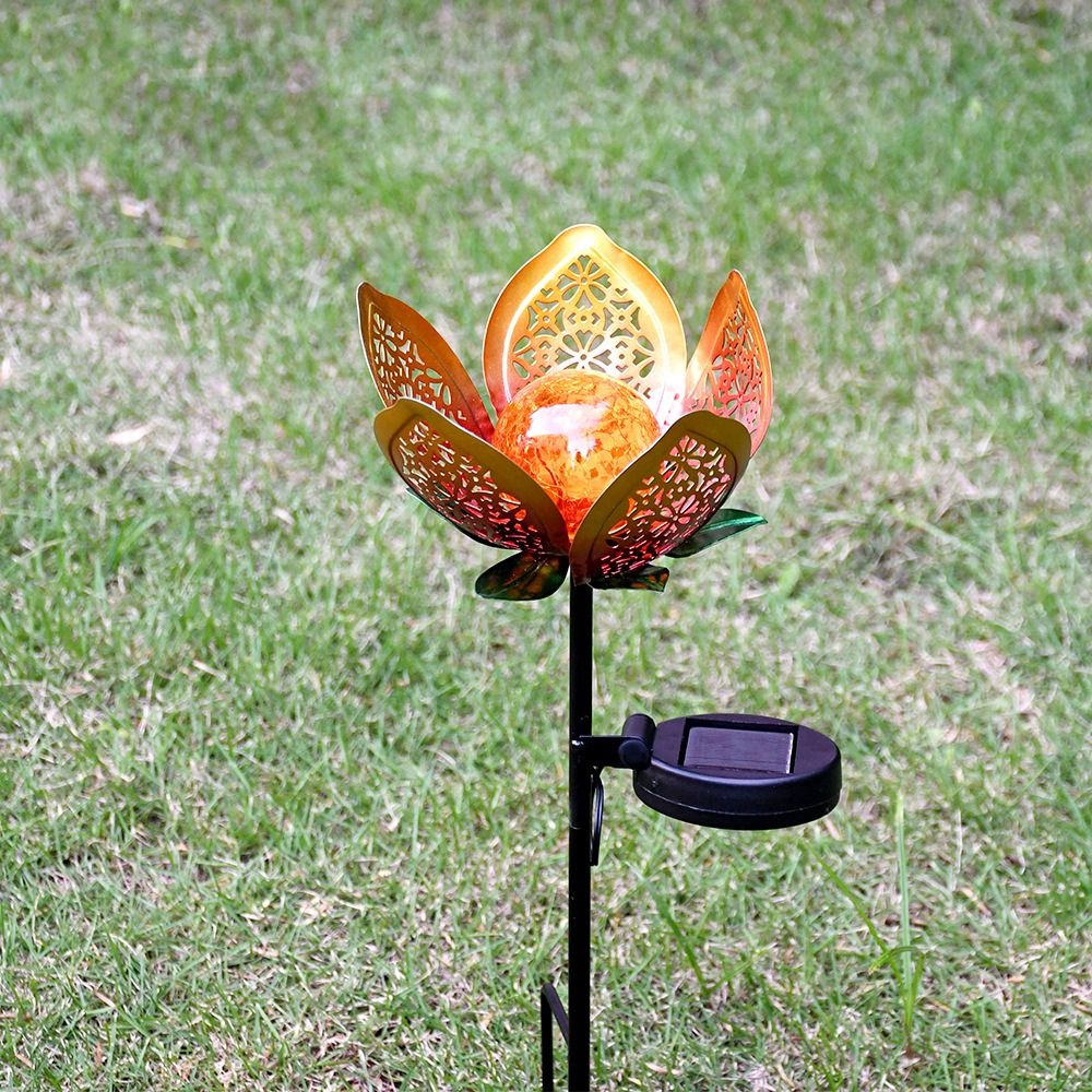 Солнечная лампа в форме лотоса – обзор и цена Outdoor Lighting Ground Fixtures