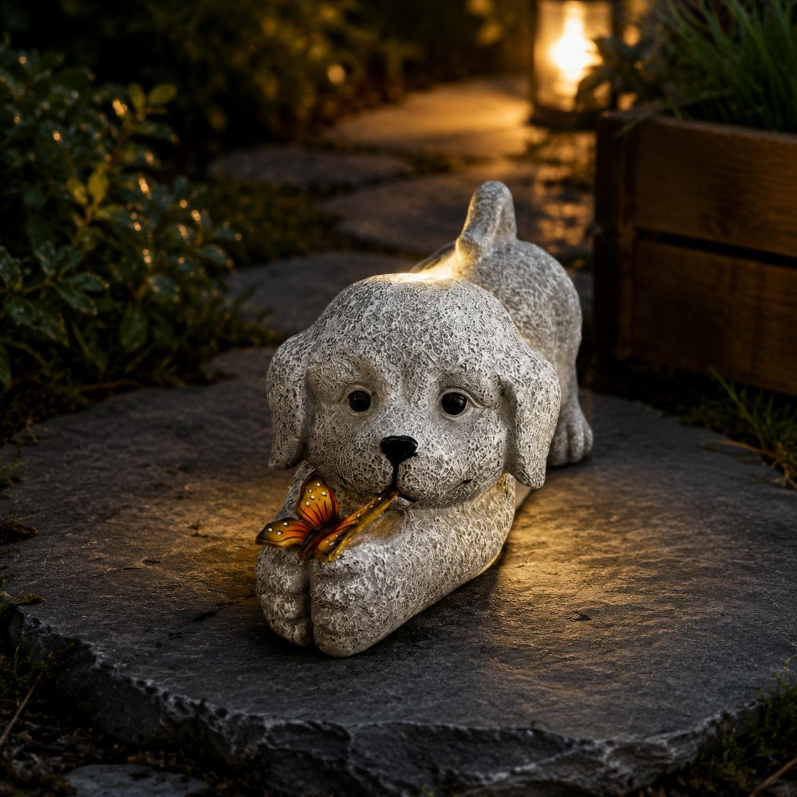 Солнечная статуэтка собаки из  – обзор и цена Outdoor Lighting Yard